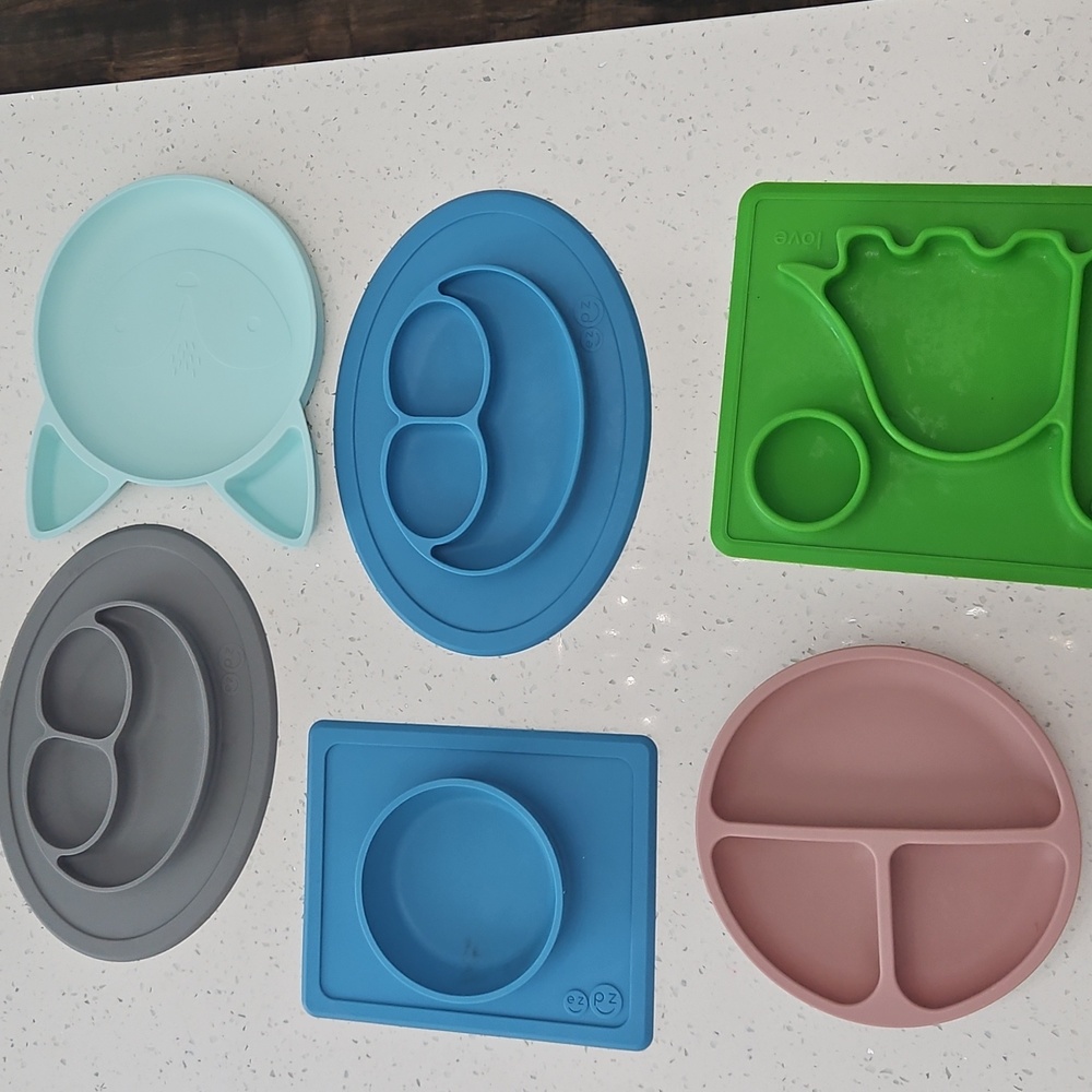 Colorful Silicone Baby Plates Set